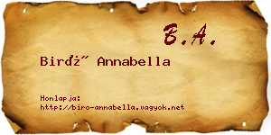 Biró Annabella névjegykártya